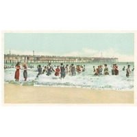 Surf Bathing, Long Beach, Calif., 1898-Paper Art-24&quotx14"