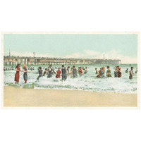 Surf Bathing, Long Beach, Calif., 1898-Paper Art-32&quotx19"