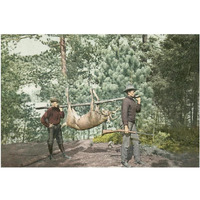 Hunting, Adirondacks, N.Y., 1898-Paper Art-20"x14"