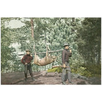 Hunting, Adirondacks, N.Y., 1898-Paper Art-32&quotx22"