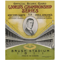 Offical Score Card  World's Championship Series -  New York Giants vs Philadelphia Athletics, 1880-Paper Art-20"x24"