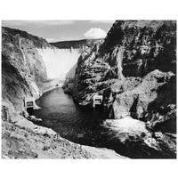 Hoover Dam from Across the Colorado River - National Parks and Monuments, 1941-Paper Art-32"x26"