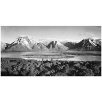 Mt. Moran and Jackson Lake from Signal Hill, Grand Teton National Park, Wyoming, 1941-Paper Art-26"x14"