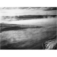 Steaming pool in foreground, high horizon, Fountain Geyser Pool, Yellowstone National Park, Wyoming, ca. 1941-1942-Paper Art-24"x19"