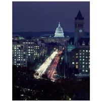 Dusk view of Pennsylvania Avenue, America's Main Street in Washington, D.C.-Paper Art-14"x18"