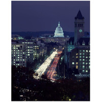 Dusk view of Pennsylvania Avenue, America's Main Street in Washington, D.C.-Paper Art-32"x42"