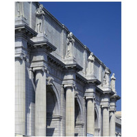 Union Station facade and sentinels, Washington, D.C.-Paper Art-30"x37"