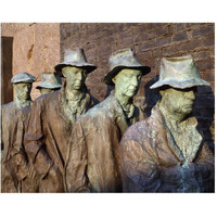 Breadline, F.D.R. Memorial, Washington, D.C.-Paper Art-30"x24"