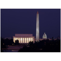 Our treasured monuments at night, Washington D.C.-Paper Art-42"x32"