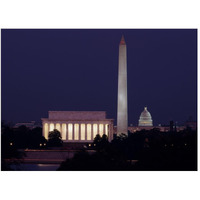 Our treasured monuments at night, Washington D.C.-Paper Art-50"x38"