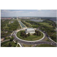 Aerial of Mall showing Lincoln Memorial, Washington Monument and the U.S. Capitol, Washington, D.C.-Paper Art-20"x14"