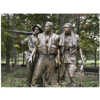 Vietnam memorial soldiers by Frederick Hart, Washington, D.C.-Paper Art-18"x14"