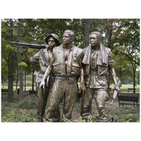 Vietnam memorial soldiers by Frederick Hart, Washington, D.C.-Paper Art-42"x32"