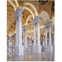 Great Hall, second floor, north. Library of Congress Thomas Jefferson Building, Washington, D.C.-Paper Art-38"x50"