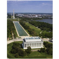 National Mall, Lincoln Memorial and Washington Monument, Washington D.C.-Paper Art-14"x18"