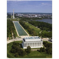 National Mall, Lincoln Memorial and Washington Monument, Washington D.C.-Paper Art-20"x26"