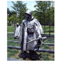 Stainless-steel trooper on &quotpatrol" at the Korean War Veterans Memorial, Washington, D.C.-Paper Art-18&quotx22"