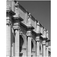 Union Station facade and sentinels, Washington, D.C. - Black and White Variant-Paper Art-18"x22"