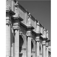 Union Station facade and sentinels, Washington, D.C. - Black and White Variant-Paper Art-24"x30"