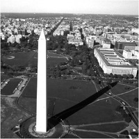 Aerial view of the Washington Monument, Washington, D.C. - Black and White Variant-Paper Art-20"x20"