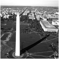 Aerial view of the Washington Monument, Washington, D.C. - Black and White Variant-Paper Art-26"x26"