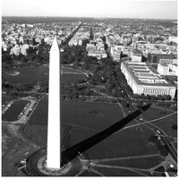 Aerial view of the Washington Monument, Washington, D.C. - Black and White Variant-Paper Art-42"x42"