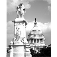 The Peace Monument located in Peace Circle on the grounds of the U.S. Capitol, First St. and Pennsylvania Ave., Washington, D.C. - Black and White Var-Paper Art-14"x18"