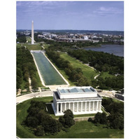 National Mall, Lincoln Memorial and Washington Monument, Washington D.C. - Vintage Style Photo Tint Variant-Paper Art-20"x26"