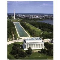 National Mall, Lincoln Memorial and Washington Monument, Washington D.C. - Vintage Style Photo Tint Variant-Paper Art-26"x34"