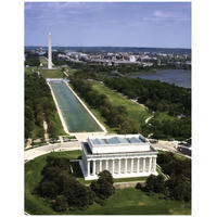 National Mall, Lincoln Memorial and Washington Monument, Washington D.C. - Vintage Style Photo Tint Variant-Paper Art-32"x42"