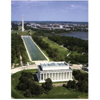 National Mall, Lincoln Memorial and Washington Monument, Washington D.C. - Vintage Style Photo Tint Variant-Paper Art-38"x50"