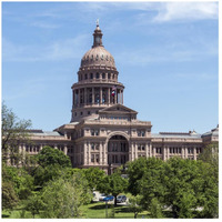 The Texas Capitol, Austin, Texas, 2014-Paper Art-26"x26"