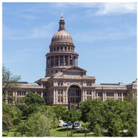 The Texas Capitol, Austin, Texas, 2014-Paper Art-32"x32"