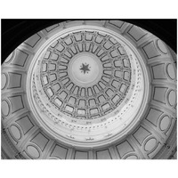 The Texas Capitol Dome, Austin Texas - Black and White-Paper Art-22"x18"