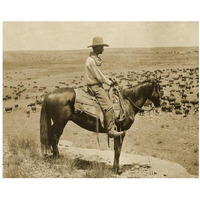 A Texas cowboy, 1907 - Sepia-Paper Art-22"x18"