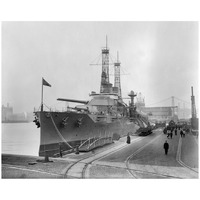 Battleship Texas in the Shipyard, ca. 1911-Paper Art-26"x22"