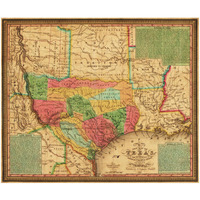 New map of Texas : with the contiguous American & Mexican states, 1835-Paper Art-18"x15"