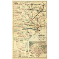 Gray's railroad map of Texas.-Paper Art-15"x24"