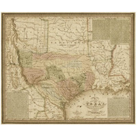 New map of Texas : with the contiguous American & Mexican states, 1835 - Decorative Sepia-Paper Art-46"x39"