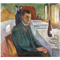 Self-Portrait with a Bottle of Wine, 1906-Paper Art-24"x22"