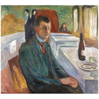 Self-Portrait with a Bottle of Wine, 1906-Paper Art-42"x38"