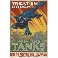 Treat 'em Rough - Join the Tanks, 1917-Paper Art-34"x50"