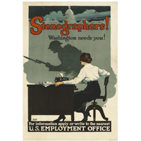 Stenographers! Washington Needs You!, ca. 1918-Paper Art-26"x38"