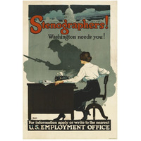 Stenographers! Washington Needs You!, ca. 1918-Paper Art-34"x50"