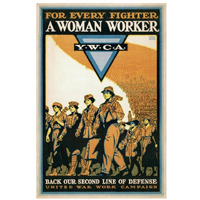 For Every Fighter a Woman Worker - Y.W.C.A., 1918-Paper Art-22"x32"