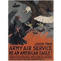 Join the Army Air Service, Be an American Eagle, ca. 1917-Paper Art-14"x18"