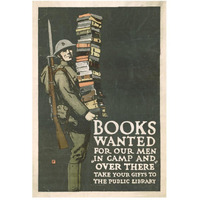 Books Wanted for our Men in Camp and Over There, 1918/1923-Paper Art-34"x50"