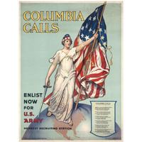 Columbia Calls--Enlist Now for U.S. Army, ca. 1916-Paper Art-32"x42"