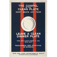 The Gospel of the Clean Plate, Don't Waste Any Food, 1917-Paper Art-34"x50"