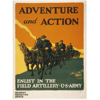 Enlist in the Field Artillery, U.S. Army, 1919-Paper Art-38"x50"